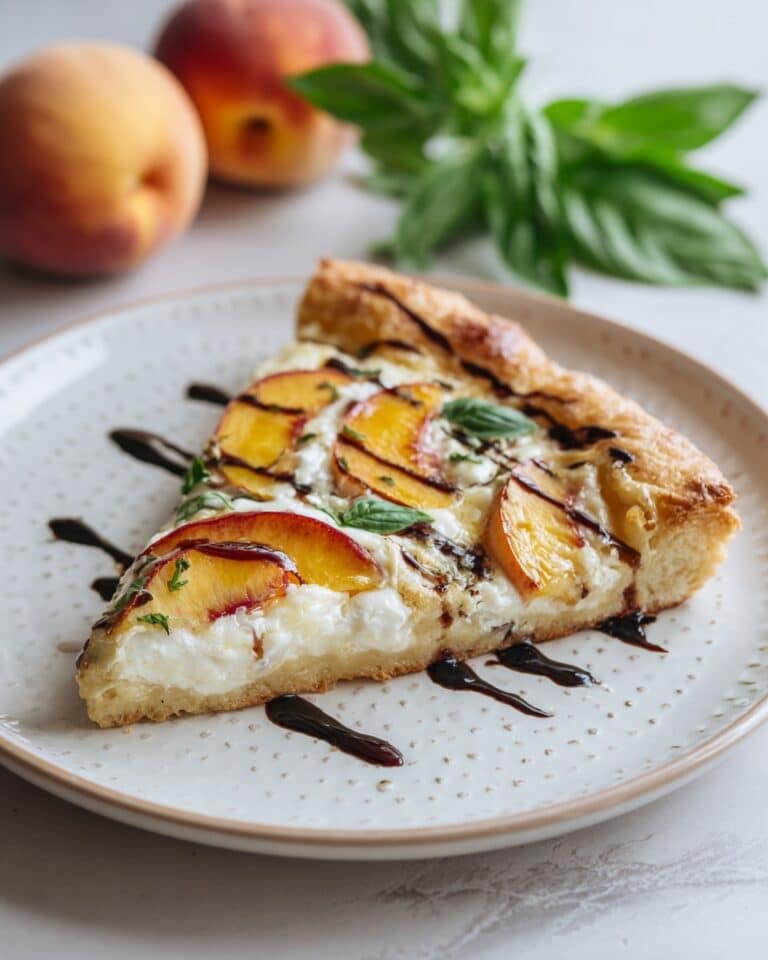 Easy Peach & Basil Naan Bread Pizza Recipe