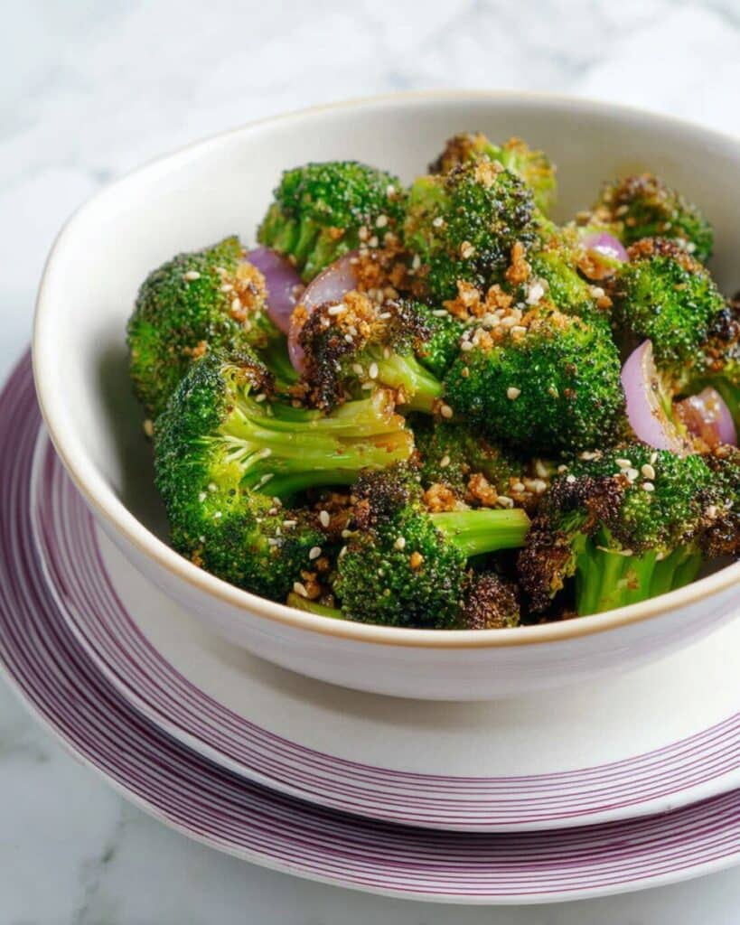 Air Fryer Spiced Frozen Broccoli with Sesame Seeds Recipe