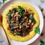 Vegan Polenta with Mushrooms and Beans Recipe
