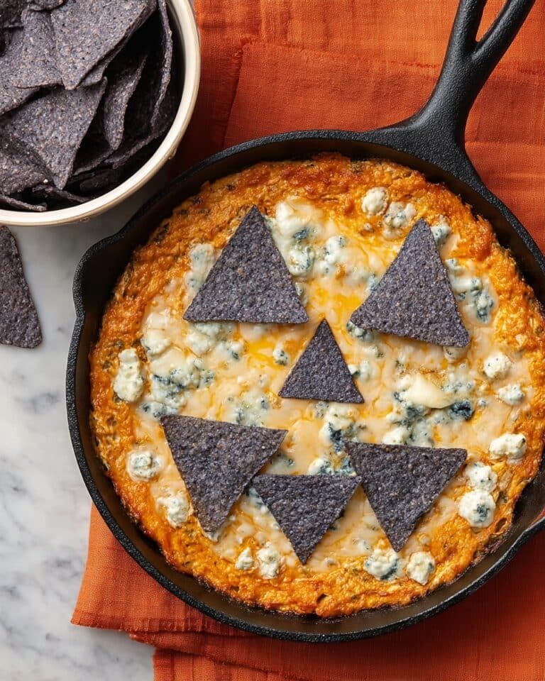 Easy to Decorate Halloween Buffalo Chicken Dip Recipe