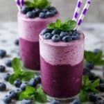 Creamy Blueberry Smoothie with Fresh Garnish Recipe