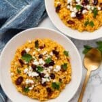 Pumpkin Risotto with Goat Cheese and Cranberries Recipe