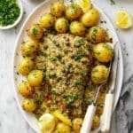 Baked Fish and Potatoes with Mustard Cream Sauce Recipe