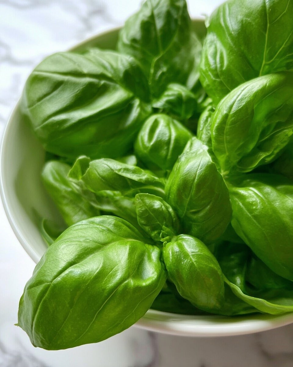 A close-up of bright green fresh basil leaves, layered naturally in a white bowl, showing smooth, shiny, and slightly curved textures with prominent veins. The leaves fill nearly the entire bowl, overlapping each other with some leaves curling softly at the edges. The background features a white marbled texture, creating a clean and fresh feel. photo taken with an iphone --ar 4:5 --v 7