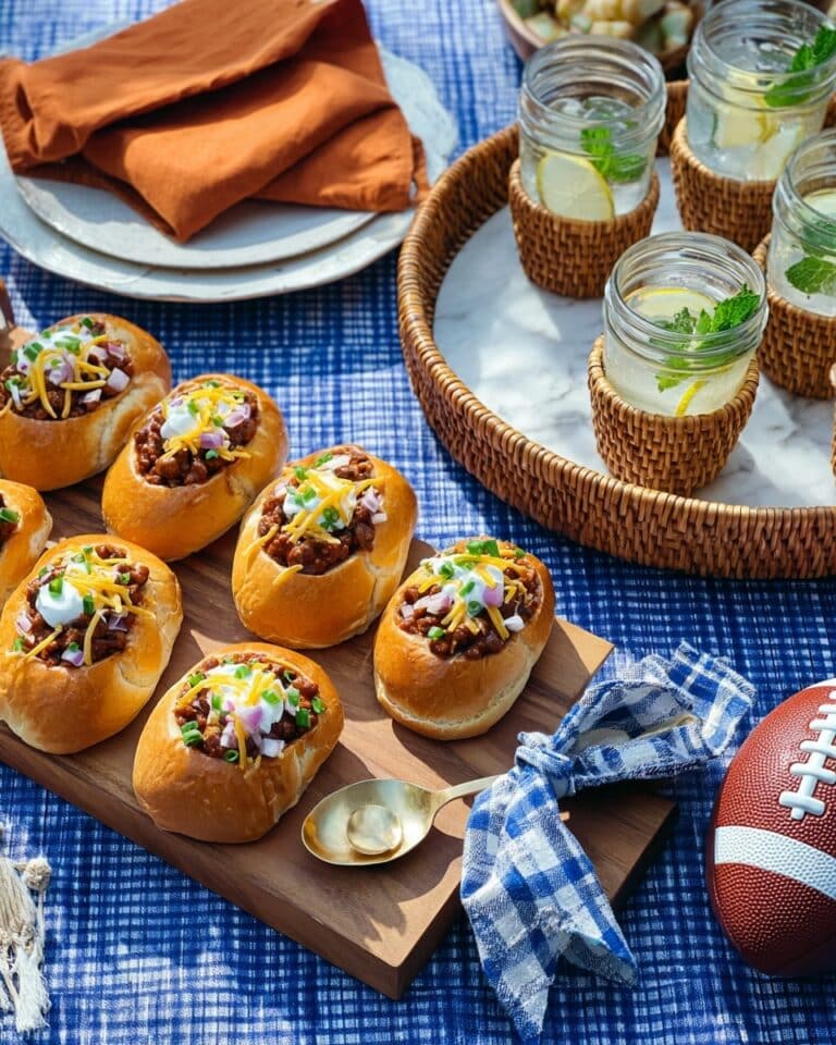 Beef Chili Bread Bowls Recipe