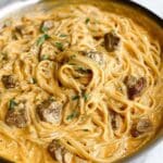 Garlic Butter Steak with Parmesan Alfredo Recipe