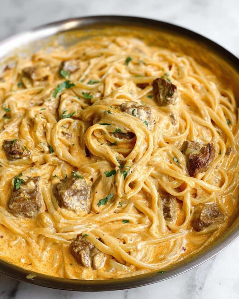 Garlic Butter Steak with Parmesan Alfredo Recipe