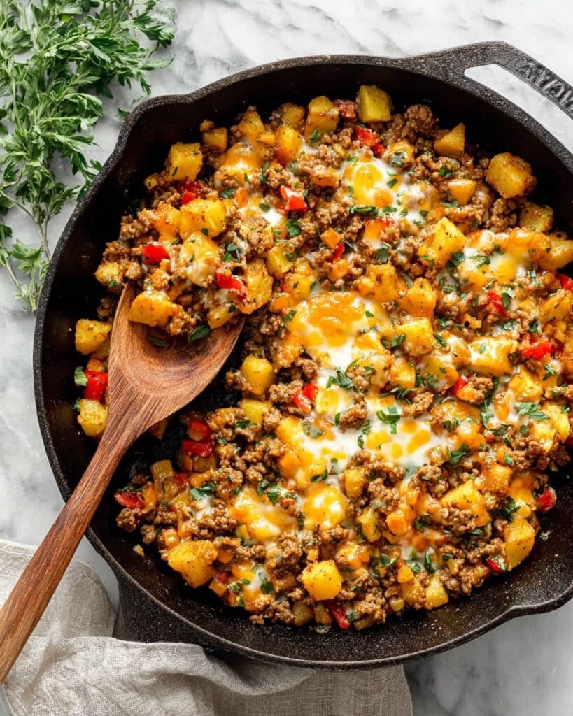 Mexican Ground Beef and Potato Skillet Recipe