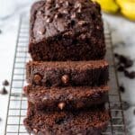 Chocolate Banana Bread with Dark Chocolate Chips Recipe