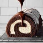 Soft Chocolate Swiss Roll Cake with Chocolate Ganache Recipe