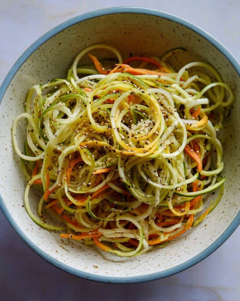 Cucumber Carrot Salad with Lemon-Vinegar Dressing and Thai Basil Recipe