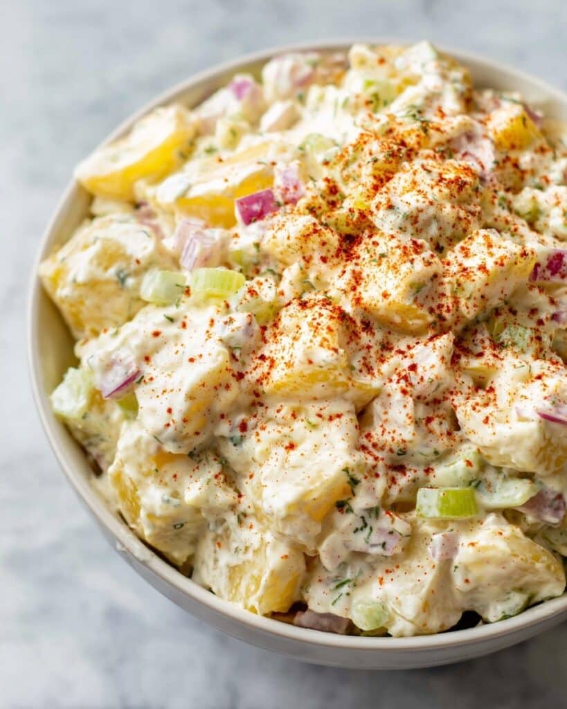 Potato Salad with Eggs and Dill Pickles Recipe