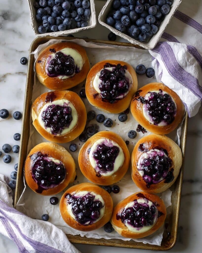 Blueberry Cream Brioche Buns Recipe