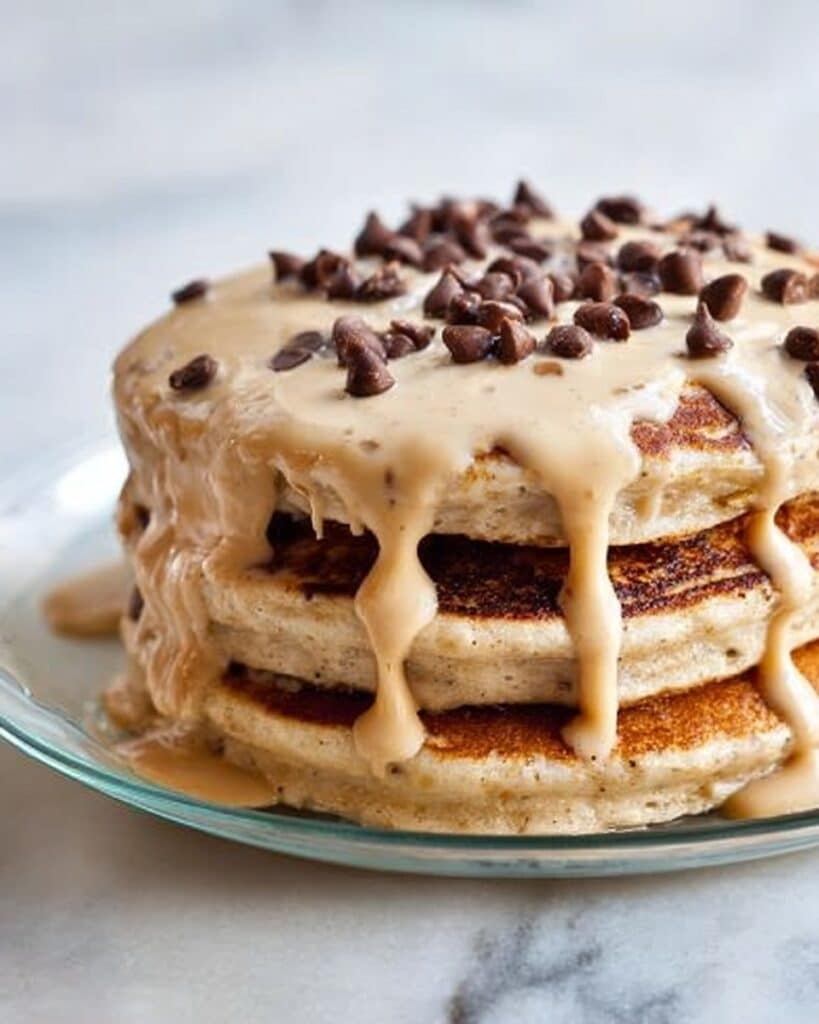 Coffee Pancakes with Espresso Glaze and Mini Chocolate Chips Recipe