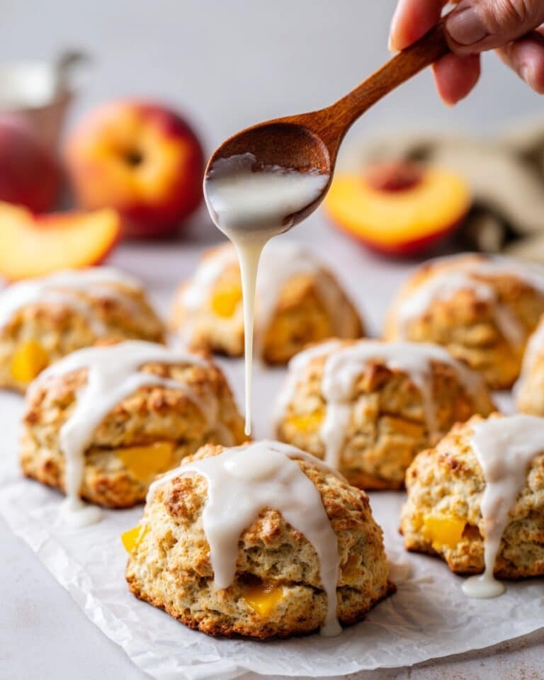 Peach Scones with Honey Vanilla Glaze Recipe