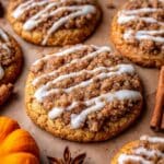 Pumpkin Coffee Cake Cookies with Streusel and Vanilla Glaze Recipe