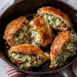Stuffed Chicken Breast with Cream Cheese, Feta, Parmesan, Spinach, and Sun-Dried Tomatoes Recipe