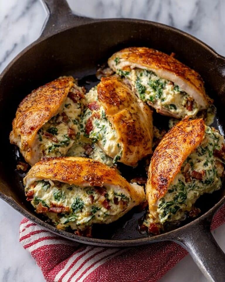 Stuffed Chicken Breast with Cream Cheese, Feta, Parmesan, Spinach, and Sun-Dried Tomatoes Recipe
