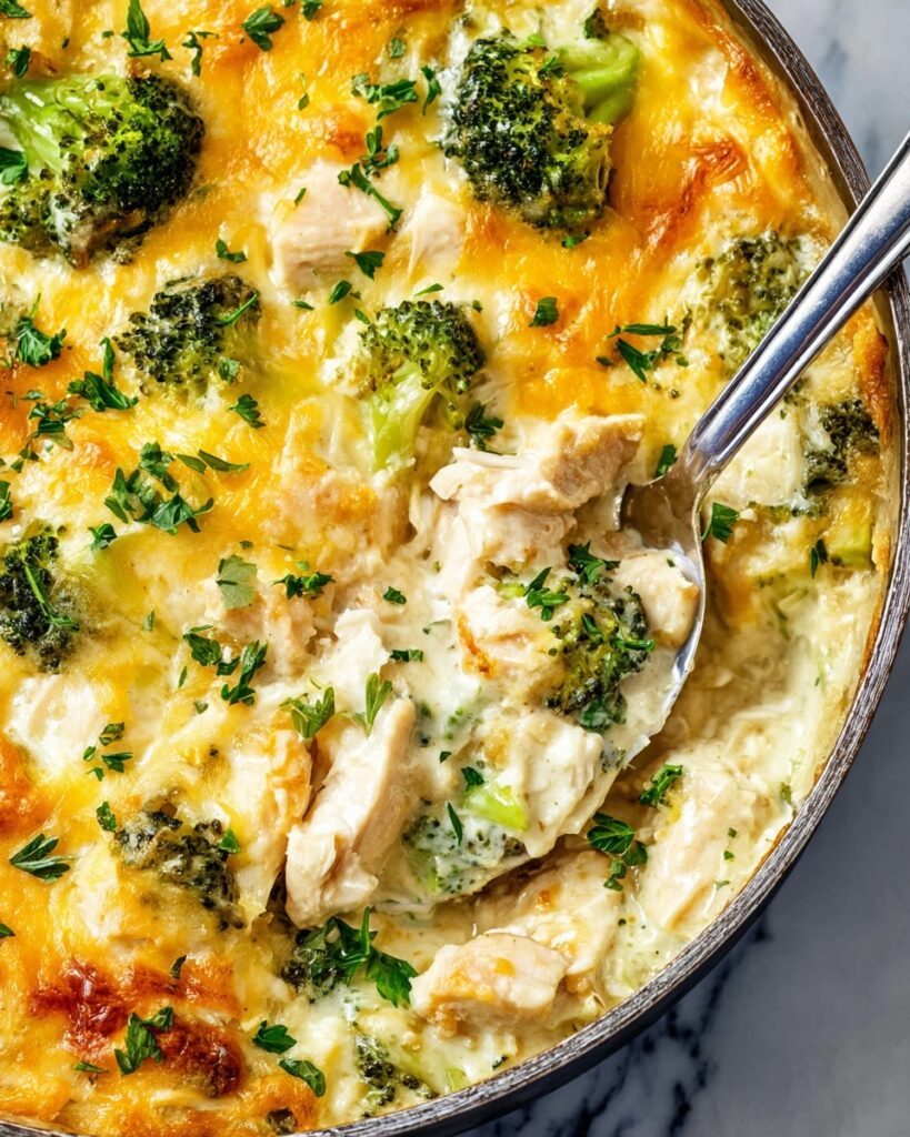 30 Minute One Pot Cheesy Chicken Broccoli Rice Casserole Recipe