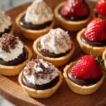Mini Chocolate Tarts with Fresh Fruits and Whipped Cream Recipe