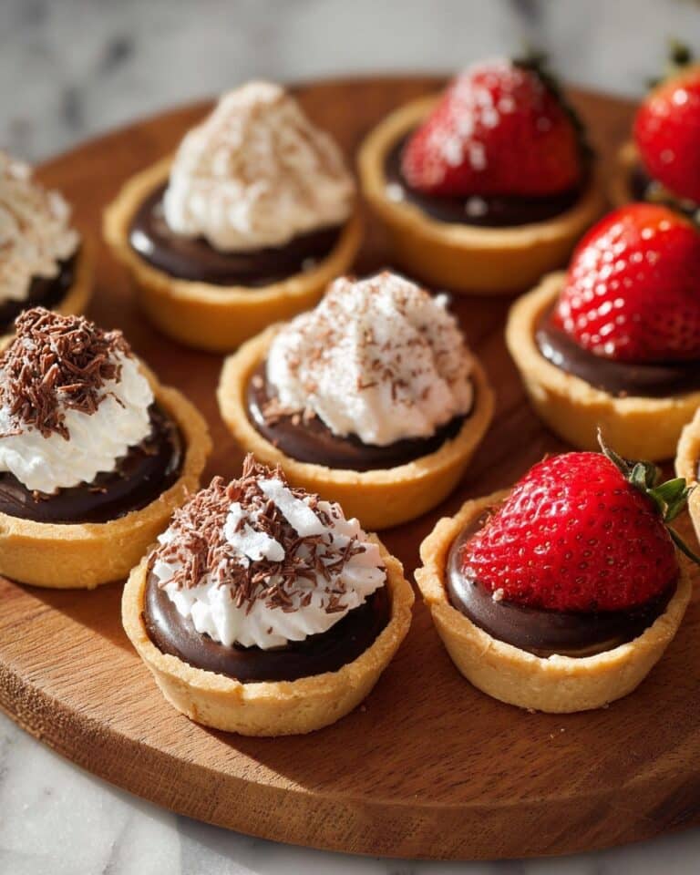 Mini Chocolate Tarts with Fresh Fruits and Whipped Cream Recipe