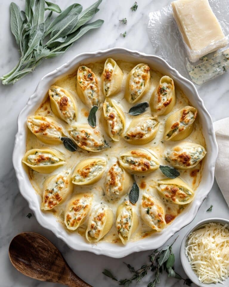 Pumpkin & Gouda Stuffed Shells with Brown Butter Sage Alfredo Recipe
