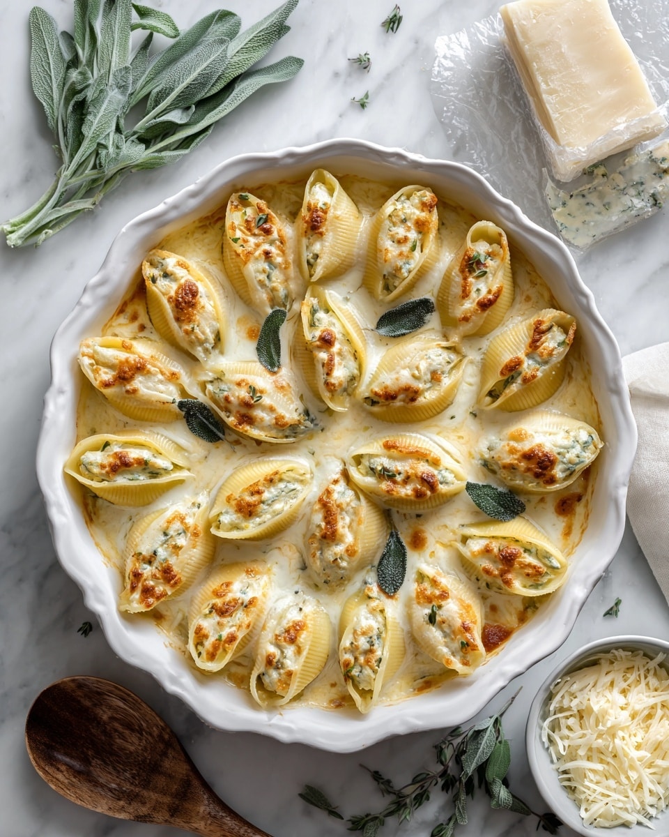 Pumpkin & Gouda Stuffed Shells with Brown Butter Sage Alfredo Recipe