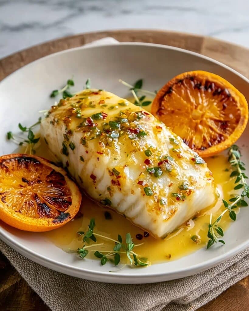 Orange Dijon Grilled Halibut Recipe