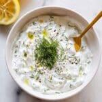 5-Minute Greek Yogurt Tzatziki Sauce (or Dip!) Recipe