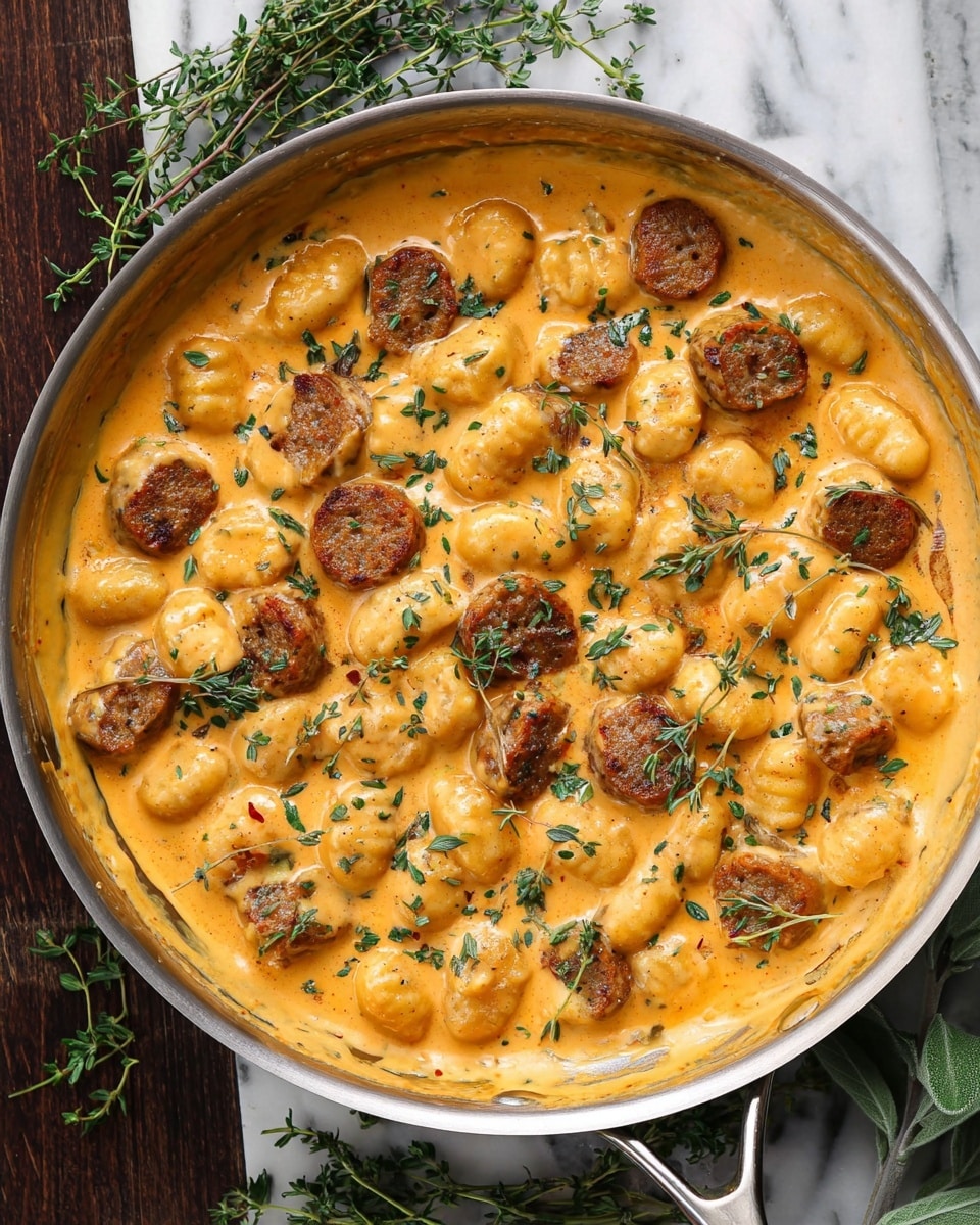 Creamy Butternut Squash Gnocchi with Sausage, Sage, and Thyme Recipe