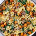 Creamy Roasted Butternut Squash Pasta with Sausage and Spinach Recipe