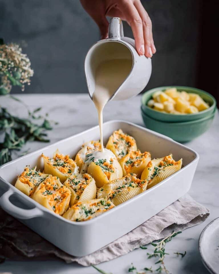 Vegan Pumpkin Ricotta Stuffed Shells Recipe