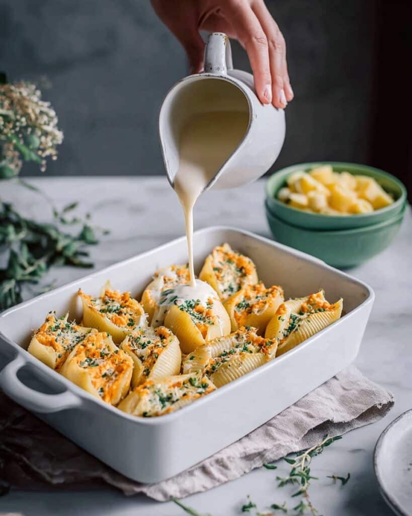 Vegan Pumpkin Ricotta Stuffed Shells Recipe