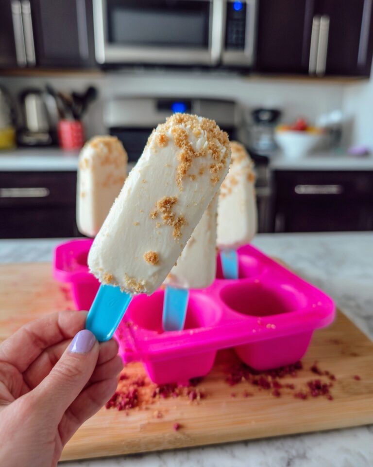 Frozen Yogurt Raspberry Protein Popsicles with Cookie Coating Recipe