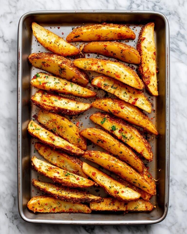 Baked Garlic Parmesan Potato Wedges Recipe