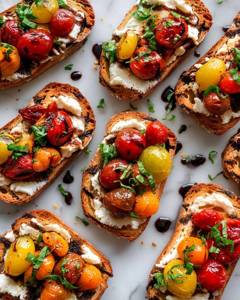 Roasted Tomato Bruschetta with Ricotta Recipe