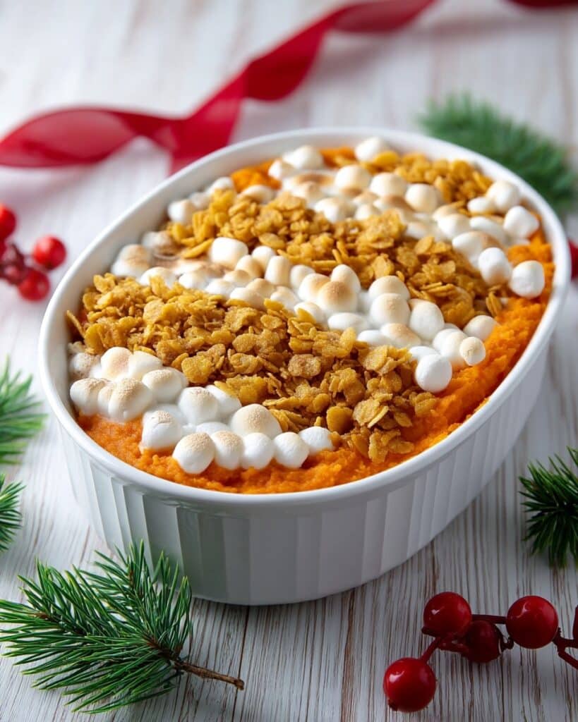 Sweet Potato Casserole with Pecans and Marshmallows Recipe