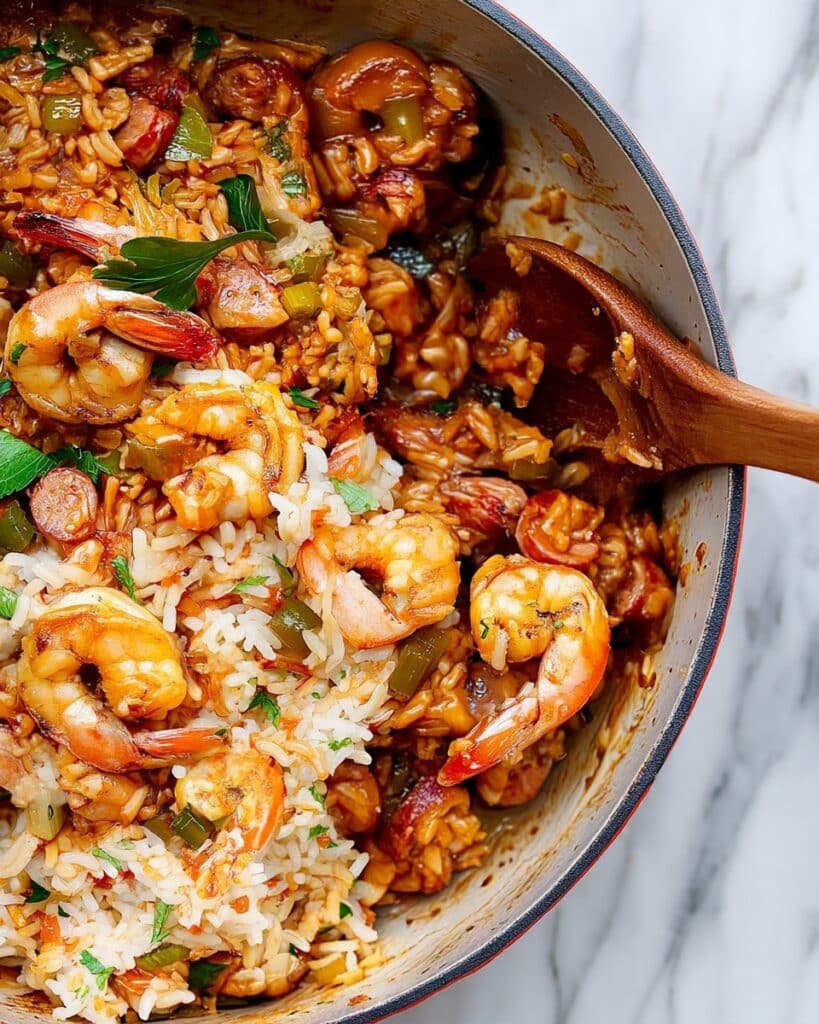 Creamy Cajun Jambalaya with Chicken, Sausage, and Shrimp Recipe