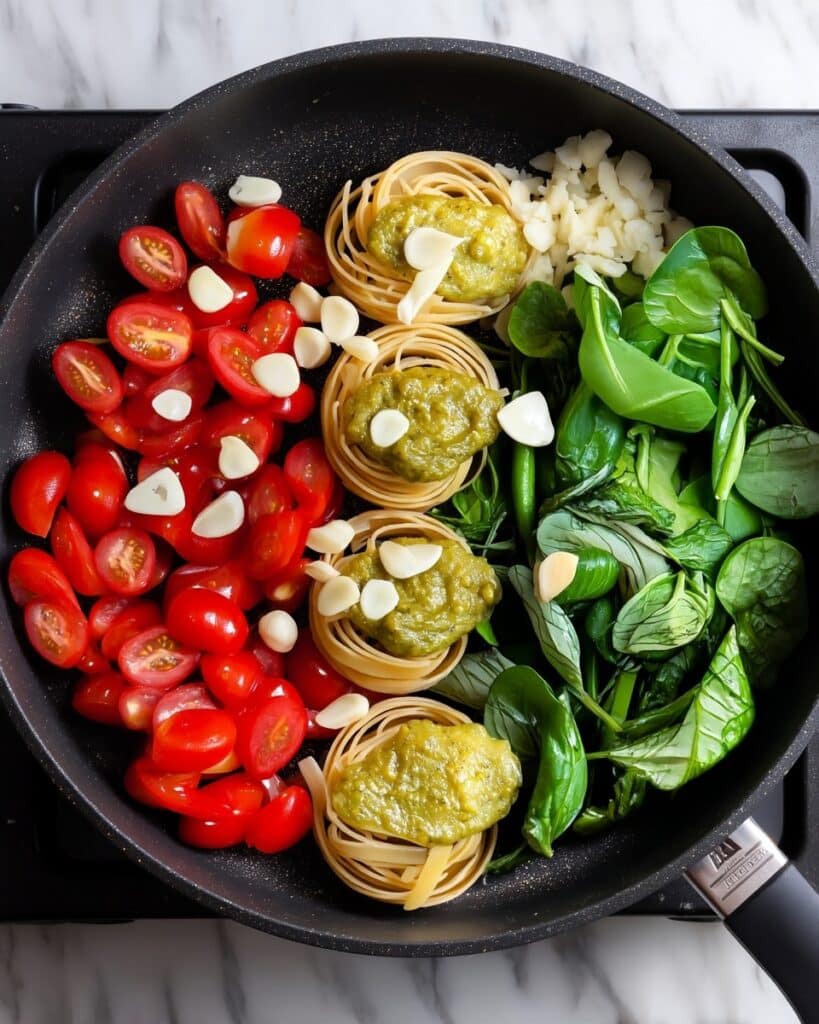 One Pot Creamy Pesto Pasta Recipe