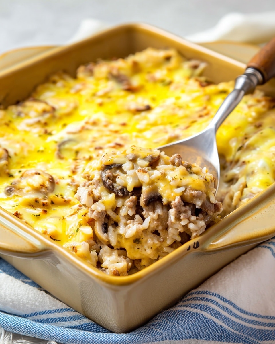 Cheesy Ground Beef and Rice Casserole Recipe