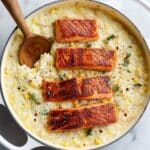 Creamed Corn Orzo with Salmon Recipe