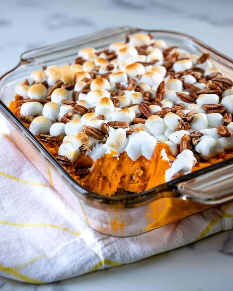 Sweet Potato Casserole with Pecans and Marshmallows Recipe