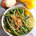 Crispy Garlic Parmesan Roasted Green Beans Recipe