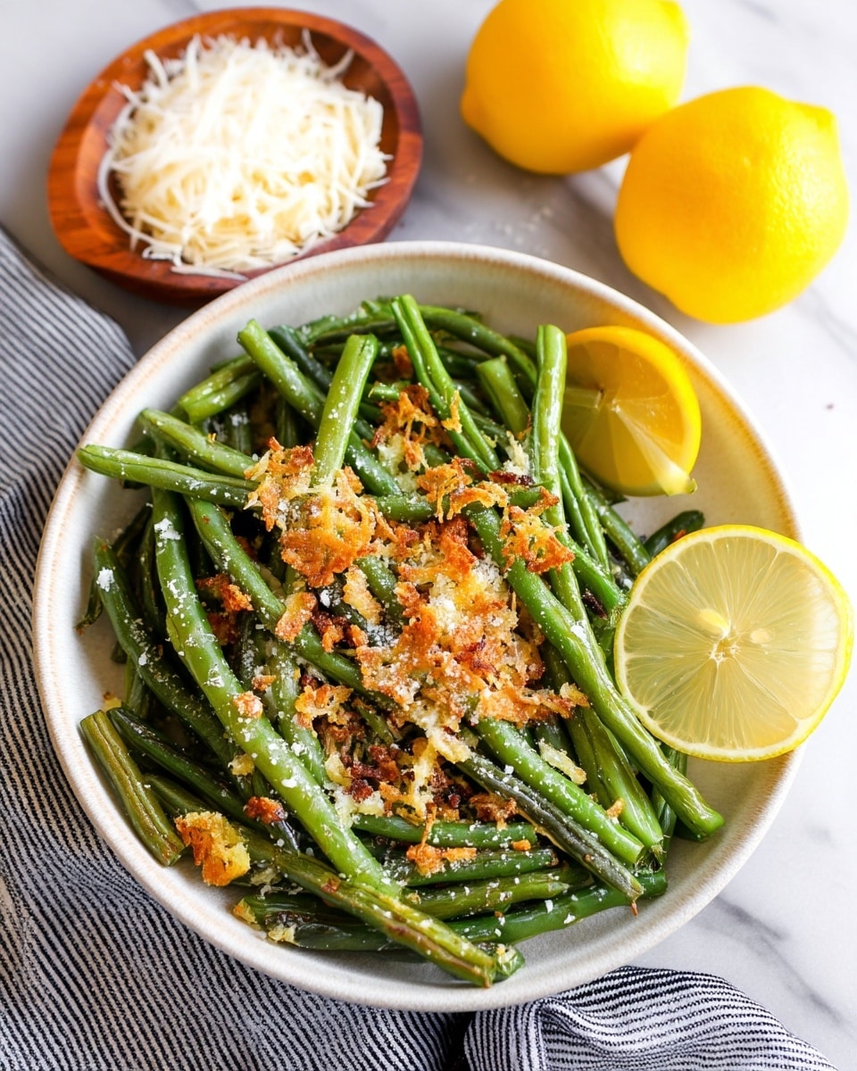 Crispy Garlic Parmesan Roasted Green Beans Recipe