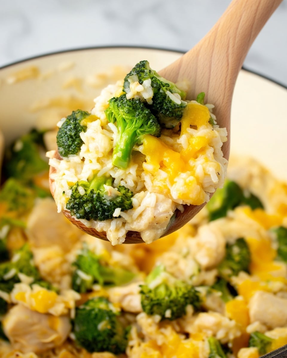 Easy One Pot Cheesy Chicken Rice and Broccoli | Quick & Savory