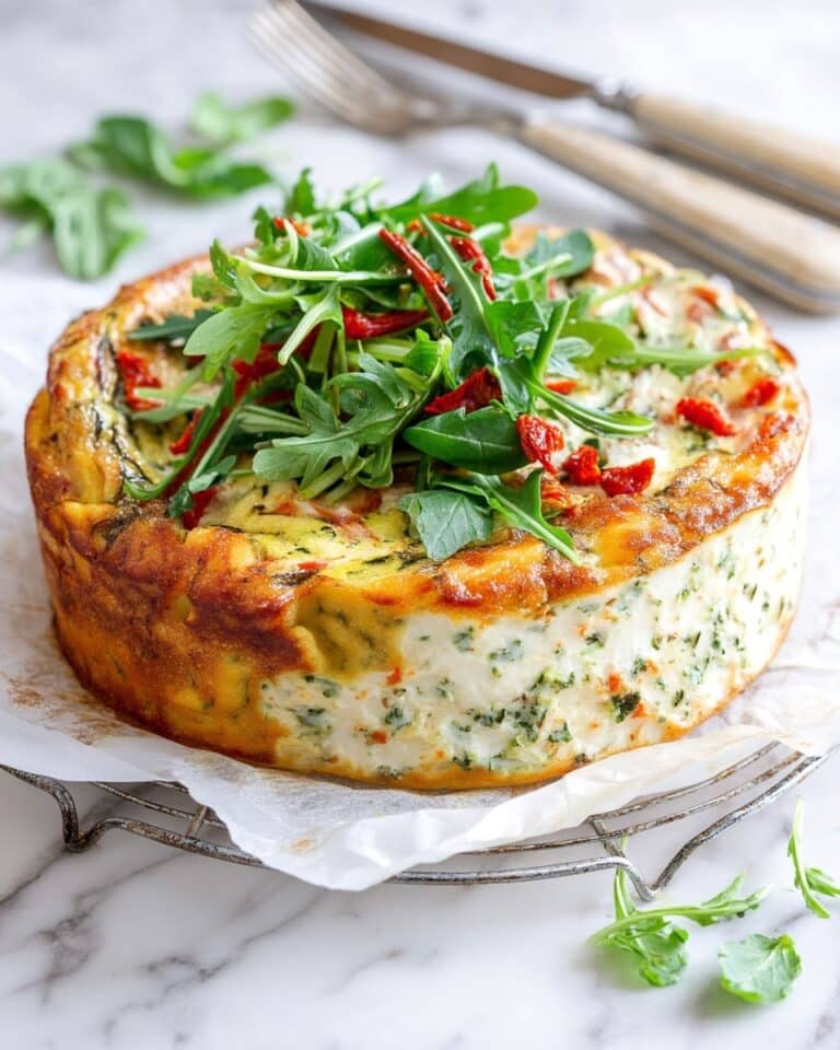 Summer Slow Cooker Zucchini Frittata with Sun-Dried Tomatoes, Prosciutto, and Arugula Salad Recipe