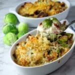 Air Fryer Brussels Sprout Casserole with Bacon Recipe