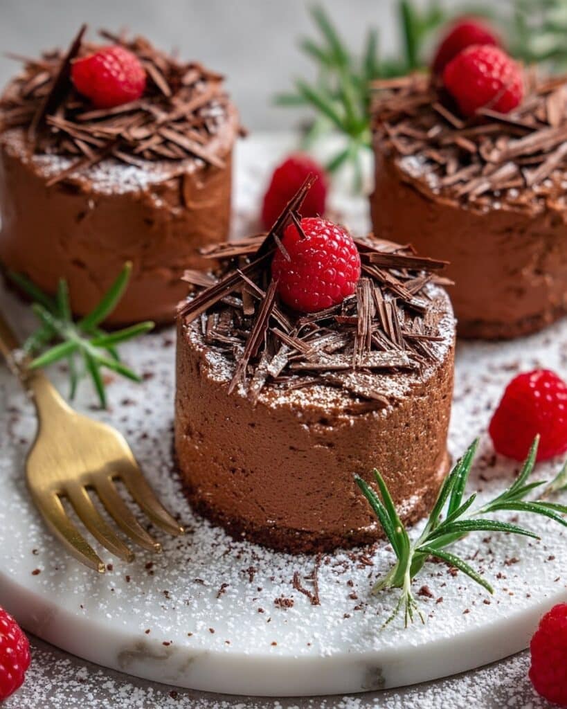 Mini Chocolate Cakes with Rich Chocolate Buttercream and Raspberry Garnish Recipe