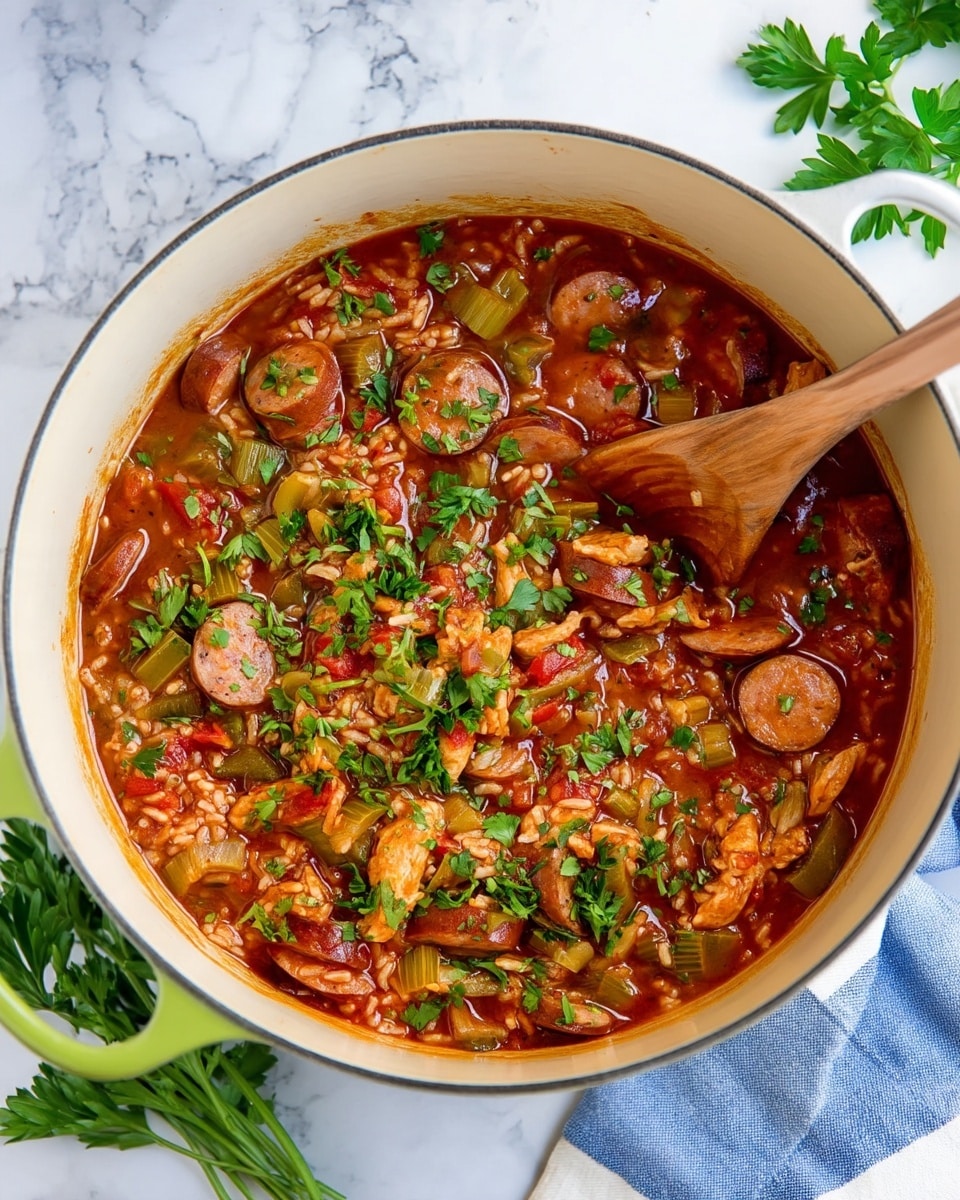 Easy One-Pot Cajun Jambalaya with Chicken, Sausage, and Shrimp Recipe