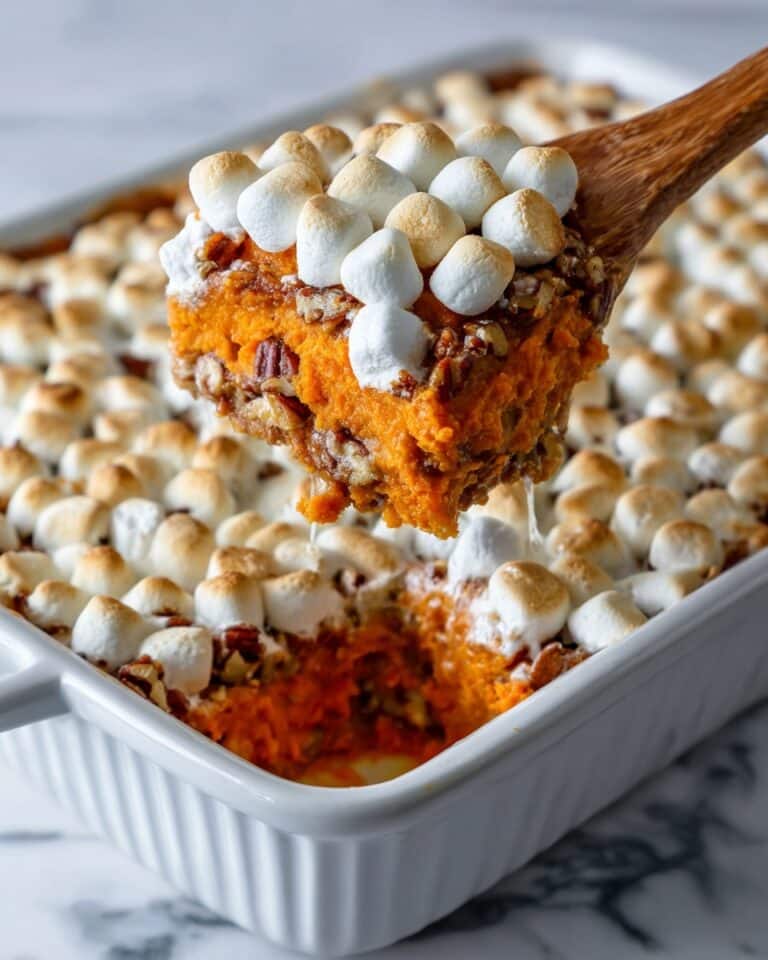 Sweet Potato Casserole with Marshmallows and Pecan Topping Recipe